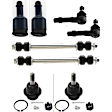 8-Piece Kit Front Suspension Kit, Includes (4) Ball Joint, (2) Sway Bar Link, and (2) Tie Rod End
