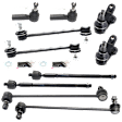 10-Piece Kit Front, Driver and Passenger Side Suspension Kit, Includes (2) Ball Joint, (4) Sway Bar Link, and (4) Tie Rod End