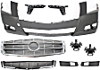 9-Piece Kit Front Bumper Grille, Gray, Exc. V Model, Includes (2) Bumper Bracket, (1) Bumper Cover, (1) Bumper Grille, (2) Fog Light, (2) Fog Light Trim, and (1) Grille