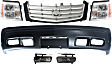 6-Piece Kit, Front Primed Bumper Cover, Includes (1) Bumper Cover, (2) Fog Light, (1) Grille, and (2) Headlight