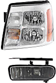 2-Piece Kit Driver Side Halogen Headlight, With bulb(s), OE Replacement, Includes (1) Fog Light and (1) Headlight