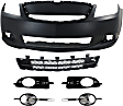 6-Piece Kit, Front Primed Bumper Cover, Includes (1) Bumper Cover, (1) Bumper Grille, and (4) Fog Light Trim