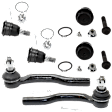 6-Piece Kit Front, Driver and Passenger Side Suspension Kit, Includes (4) Ball Joint and (2) Tie Rod End