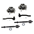 2-Wheel Set Front, Driver and Passenger Side Wheel Hub, Includes (4) Tie Rod End and (2) Wheel Hub