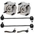6-Piece Kit Front Suspension Kit, Includes (2) Sway Bar Link, (2) Tie Rod End, and (2) Wheel Hub