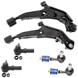 6-Piece Kit Front Suspension Kit, Includes (2) Control Arm, (2) Sway Bar Link, and (2) Tie Rod End