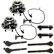 8-Piece Kit Front, Driver and Passenger Side Suspension Kit, Includes (2) Tie Rod Adjusting Sleeve, (4) Tie Rod End, and (2) Wheel Hub