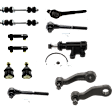 14-Piece Kit Front Suspension Kit, Includes (3) Ball Joint, (1) Idler Arm, (1) Idler Arm Bracket, (1) Pitman Arm, (2) Sway Bar Link, (2) Tie Rod Adjusting Sleeve, and (4) Tie Rod End