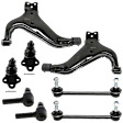 8-Piece Kit Front Suspension Kit, Includes (2) Ball Joint, (2) Control Arm, (2) Sway Bar Link, and (2) Tie Rod End