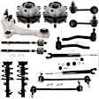 2009-2014 Nissan Maxima - 15-Piece Kit Front and Rear, Driver and Passenger Side Suspension Kit, Includes (1) Control Arm, (2) Loaded Strut, (2) Shock Absorber, (4) Sway Bar Link, (4) Tie Rod End, and (2) Wheel Hub