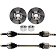 6-Piece Kit Front, Driver and Passenger Side Suspension Kit, Includes (2) Wheel Bearing, (2) Axle Assembly and (2) Wheel Hub