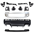 11-Piece Kit, Front Bumper, For Models with Steel Bumper, Chrome, Includes (1) Bumper, (6) Bumper Bracket, (1) Bumper Cover, (2) Bumper Retainer, and (1) Valance