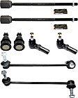 8-Piece Kit Front, Driver and Passenger Side Suspension Kit, Includes (2) Ball Joint, (2) Sway Bar Link, and (4) Tie Rod End