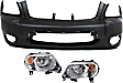 2008 Chevrolet HHR LT - 3-Piece Kit Front Primed Bumper Cover, Wagon,  Includes (1) Bumper Cover and (2) Headlight