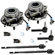 2-Wheel Set Front, Driver and Passenger Side Wheel Hub, Includes (4) Tie Rod End and (2) Wheel Hub