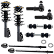 8-Piece Kit Suspension with Loaded Struts, Sway Bar Links, and Tie Rod Ends