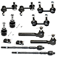 10-Piece Kit Front and Rear Suspension Kit, Includes (2) Ball Joint, (4) Sway Bar Link, and (4) Tie Rod End