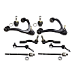 10-Piece Kit Front, Driver and Passenger Side Control Arm Kit, Includes (2) Ball Joint, (2) Control Arm, (2) Sway Bar Link, and (4) Tie Rod End