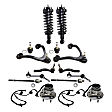 14-Piece Kit Front, Driver and Passenger Side, Upper Control Arm Kit, Includes (2) Ball Joint, (2) Control Arm, (2) Loaded Strut, (2) Sway Bar Link, (4) Tie Rod End, and (2) Wheel Hub