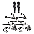 12-Piece Kit Front, Driver and Passenger Side Fully Loaded Strut, Includes (2) Control Arm, (4) Tie Rod End, (2) Sway Bar Link, (2) Shock Absorber and Strut Assembly and (2) Wheel Hub