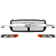 2002 Chevrolet Silverado 2500 HD LT - 3-Piece Kit Grille, Painted Black,  Includes (1) Grille and (2) Parking Light