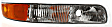 2002 Chevrolet Silverado 2500 HD LT - 3-Piece Kit Grille, Painted Black,  Includes (1) Grille and (2) Parking Light