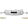 3-Piece Kit Grille, Chrome Shell and Insert, All Chromed, Performance, Old Body Style, Includes (1) Grille and (2) Parking Light