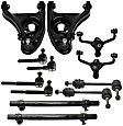 12-Piece Kit Front, Driver and Passenger Side, Upper and Lower Control Arm Kit, Includes (4) Control Arm, (2) Tie Rod Adjusting Sleeve, (4) Tie Rod End and (2) Sway Bar Link