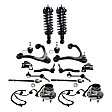 16-Piece Kit Front Fully Loaded Strut Includes (2) Control Arm, (2) Control Arm Bushing, (2) Ball Joint, (4) Tie Rod End, (2) Sway Bar Link, (2) Shock Absorber and Strut Assembly and (2) Wheel Hub