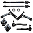 8-Piece Kit Front, Driver and Passenger Side Suspension Kit, Includes (2) Ball Joint, (2) Control Arm, and (4) Tie Rod End