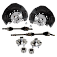 8-Piece Kit Front, Driver and Passenger Side Loaded Knuckle, Includes (2) Axle Assembly, (2) Knuckle, (2) Wheel Bearing, and (2) Wheel Hub