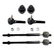 6-Piece Kit Front, Driver and Passenger Side, Inner and Outer Tie Rod End, Includes (2) Ball Joint and (4) Tie Rod End