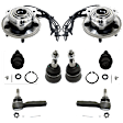 2-Wheel Set Front Wheel Hub, 5 Lugs, With Bearing, With Sensor, Includes (4) Ball Joint, (2) Tie Rod End, and (2) Wheel Hub
