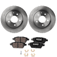 2-Wheel Set Rear Brake Disc and Pad Kit, Plain Surface 5 Lugs 279.91 mm Ceramic Pro-Line Series, Includes (2) Disc and (1) Pad Set