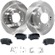 2-Wheel Set Rear Brake Disc and Pad Kit, Plain Surface, 5 Lugs, 261.87 mm, Organic, Pro-Line Series Includes (2) Brake Disc and (1) Brake Pad Set