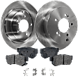 2-Wheel Set Rear Brake Disc and Pad Kit, Plain Surface 5 Lugs 283.72 mm Ceramic Pro-Line Series, Includes (1) Brake Pad Set and (2) Brake Disc
