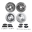 4-Wheel Set Front and Rear Brake Disc and Pad Kit, Plain Surface 5 Lugs Front and Rear-352.04 mm Front-Ceramic/Rear-Semi-Metallic Pro-Line Series, Includes (4) Disc and (2) Pad Set
