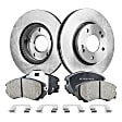 2-Wheel Set Front Brake Disc and Pad Kit, Plain Surface 5 Lugs 279.91 mm Ceramic Pro-Line Series, Includes (2) Disc and (1) Pad Set
