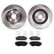 2014 Kia Cadenza Limited - 2-Wheel Set Front Brake Disc and Pad Kit, Plain Surface, 5 Lugs, 320.04 mm, Ceramic, 3.3L 6Cyl, Pro-Line Series  Includes (2) Disc and (1) Pad Set