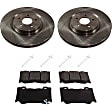 2-Wheel Set Front Brake Disc and Pad Kit, Plain Surface 5 Lugs 355.09 mm Organic Pro-Line Series, Includes (1) Brake Pad Set and (2) Brake Disc
