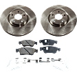 2-Wheel Set Front Brake Disc and Pad Kit, Plain Surface 5 Lugs 329.95 mm Ceramic Pro-Line Series, Includes (2) Brake Disc and (1) Brake Pad Set