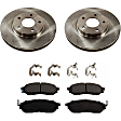 2-Wheel Set Front Brake Disc and Pad Kit, Plain Surface 5 Lugs 290.07 mm Ceramic Pro-Line Series, Includes (2) Disc and (1) Pad Set