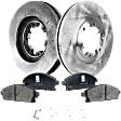 2-Wheel Set Front Brake Disc and Pad Kit, Plain Surface 6 Lugs 299.97 mm Ceramic Pro-Line Series, Includes (2) Brake Disc and (1) Brake Pad Set