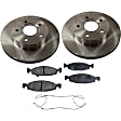 2-Wheel Set Front Brake Disc and Pad Kit, Plain Surface 5 Lugs 305.05 mm Ceramic Pro-Line Series, Includes (2) Disc and (1) Pad Set