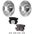 2-Wheel Set Rear Brake Disc and Pad Kit, Plain Surface 5 Lugs 282.96 mm Ceramic Pro-Line Series, Includes (2) Brake Disc and (1) Brake Pad Set