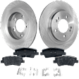 2-Wheel Set Rear Brake Disc and Pad Kit, Plain Surface 5 Lugs 284 mm Organic Pro-Line Series, Includes (1) Brake Pad Set and (2) Brake Disc