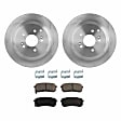 2-Wheel Set Rear Brake Disc and Pad Kit, Plain Surface 5 Lugs 324 mm Organic Pro-Line Series, Includes (1) Brake Pad Set and (2) Brake Disc