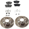 Rear Brake Disc and Pad Kit, Plain Surface, 4 Lugs, Ceramic, Cast Iron, Pro-Line Series