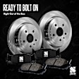 Rear Brake Disc and Pad Kit, Plain Surface, 4 Lugs, Ceramic, Cast Iron, Pro-Line Series