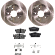 2-Wheel Set Rear Brake Disc and Pad Kit, Plain Surface 5 Lugs 277.62 mm Ceramic Pro-Line Series, Includes (2) Disc and (1) Pad Set